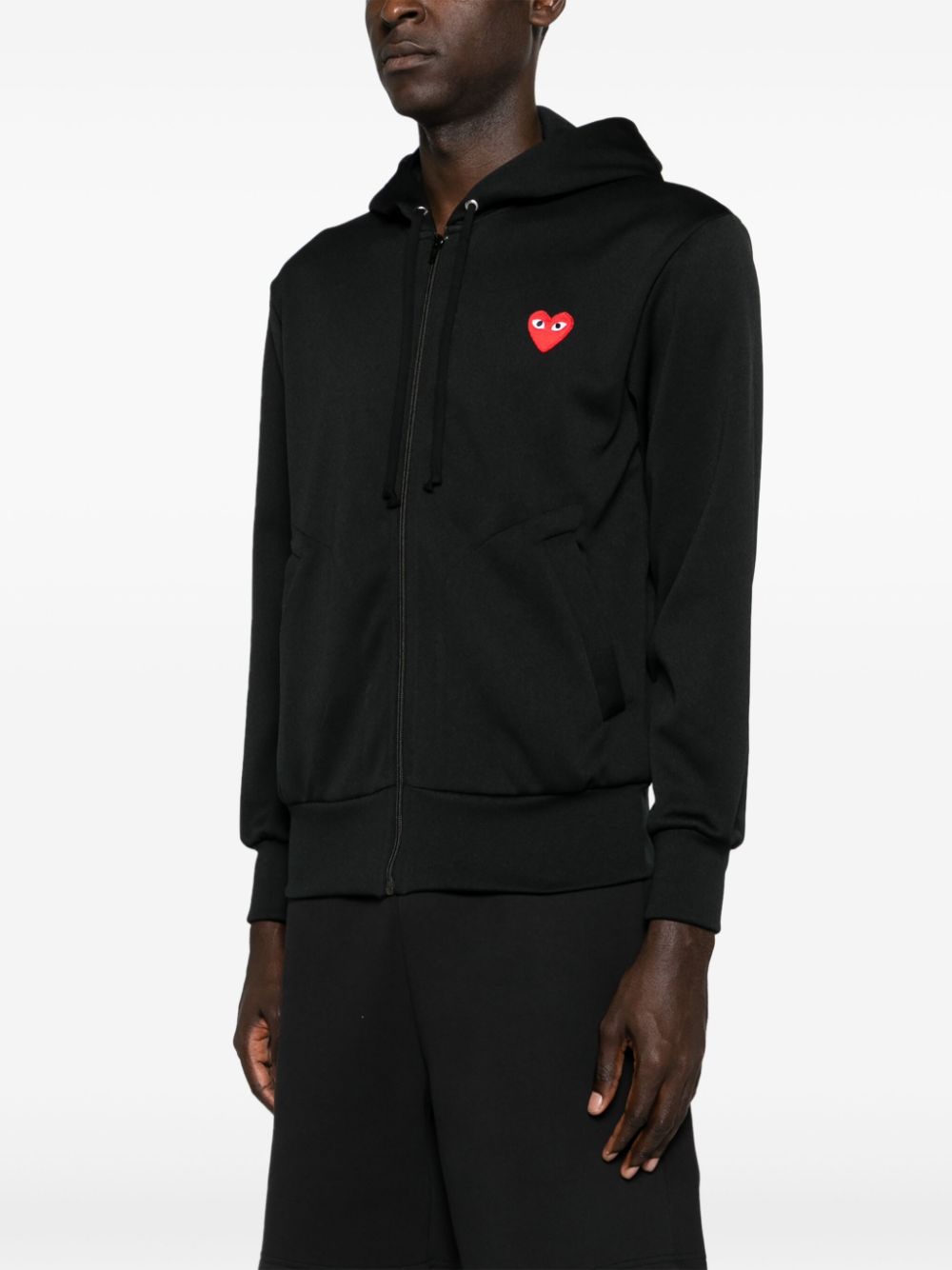 Comme Des Garçons Play COMME DES GARCONS PLAY- Logo Zipped Cotton Hoodie