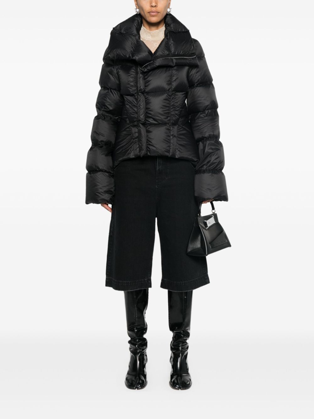 Rick Owens RICK OWENS- Funnel-neck Cropped Padded Jacket