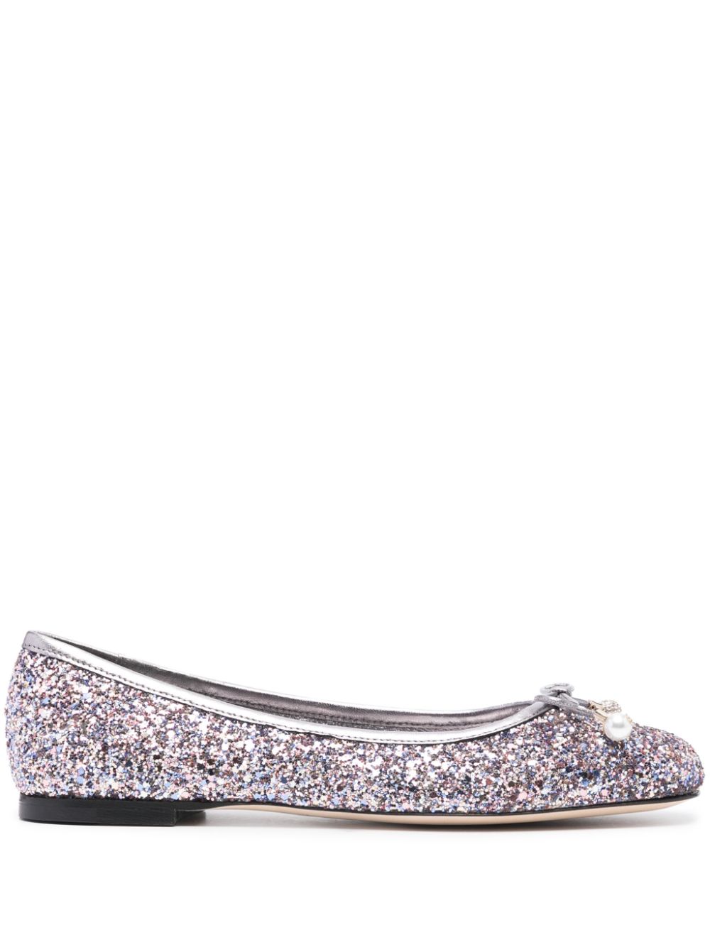 Jimmy Choo JIMMY CHOO- Elme Flat Glittered Ballet Flats