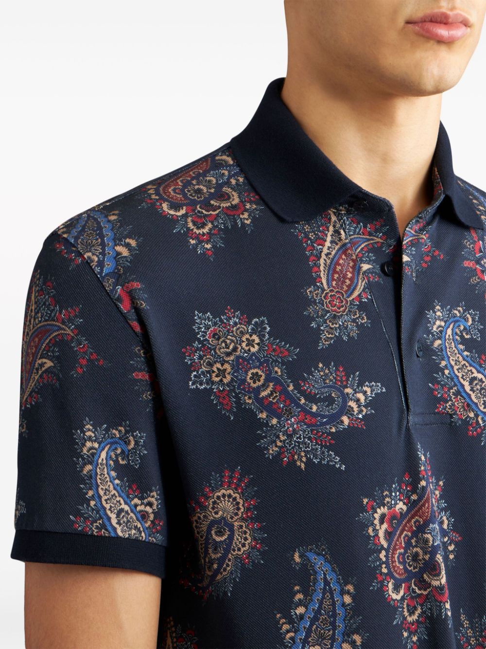 Etro ETRO- Printed Cotton Polo Shirt