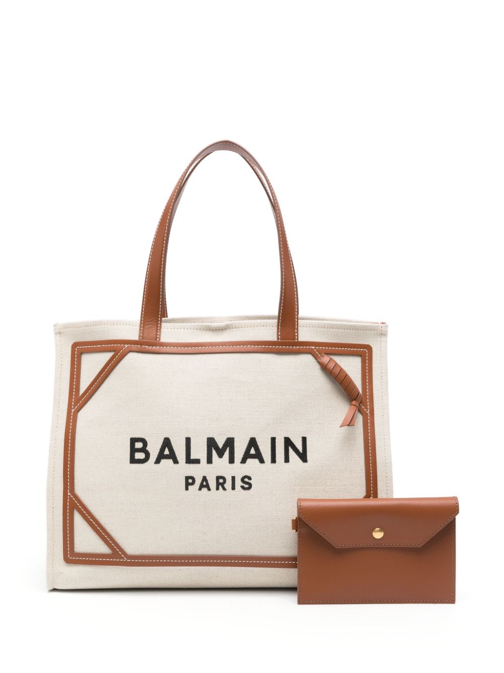 Balmain BALMAIN- B-army Medium Canvas And Leather Tote Bag