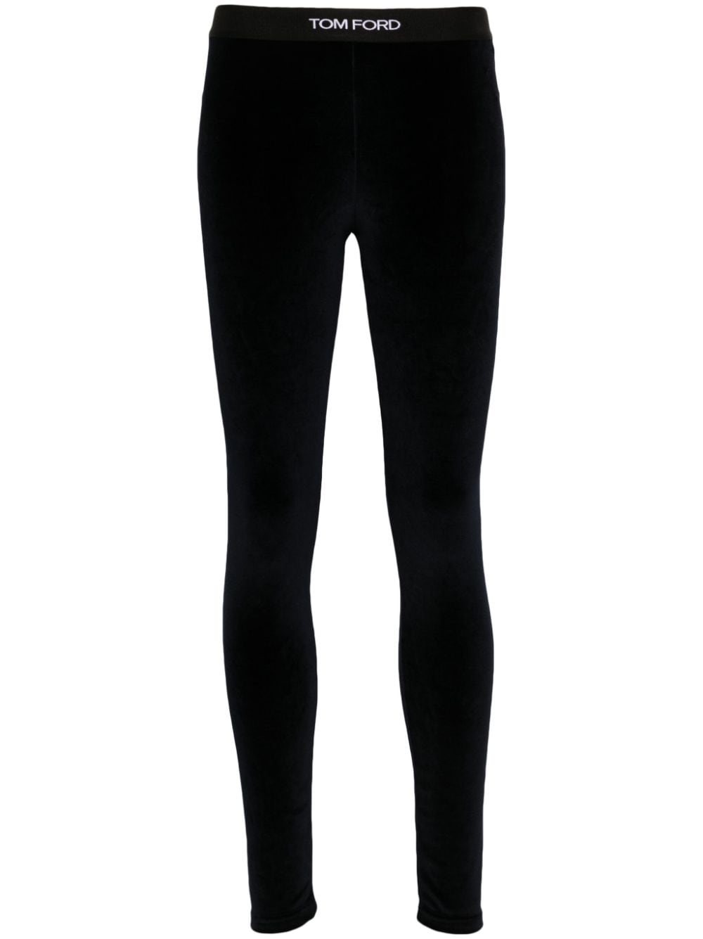 Tom Ford TOM FORD- Logo Velvet Leggings