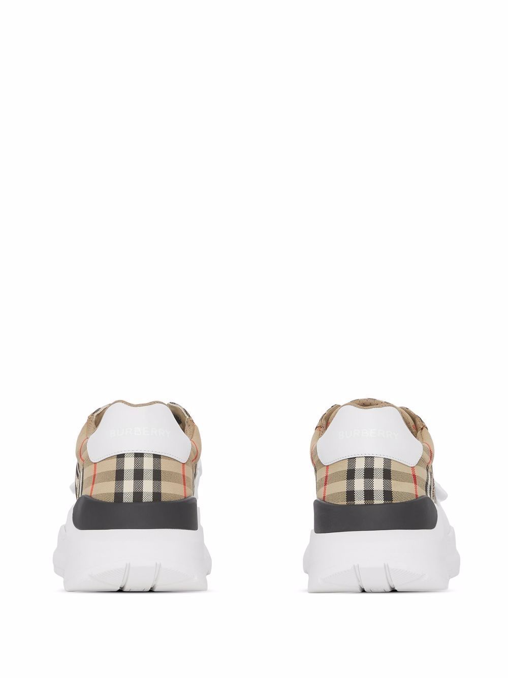 Burberry BURBERRY- Check Motif Leather Sneakers