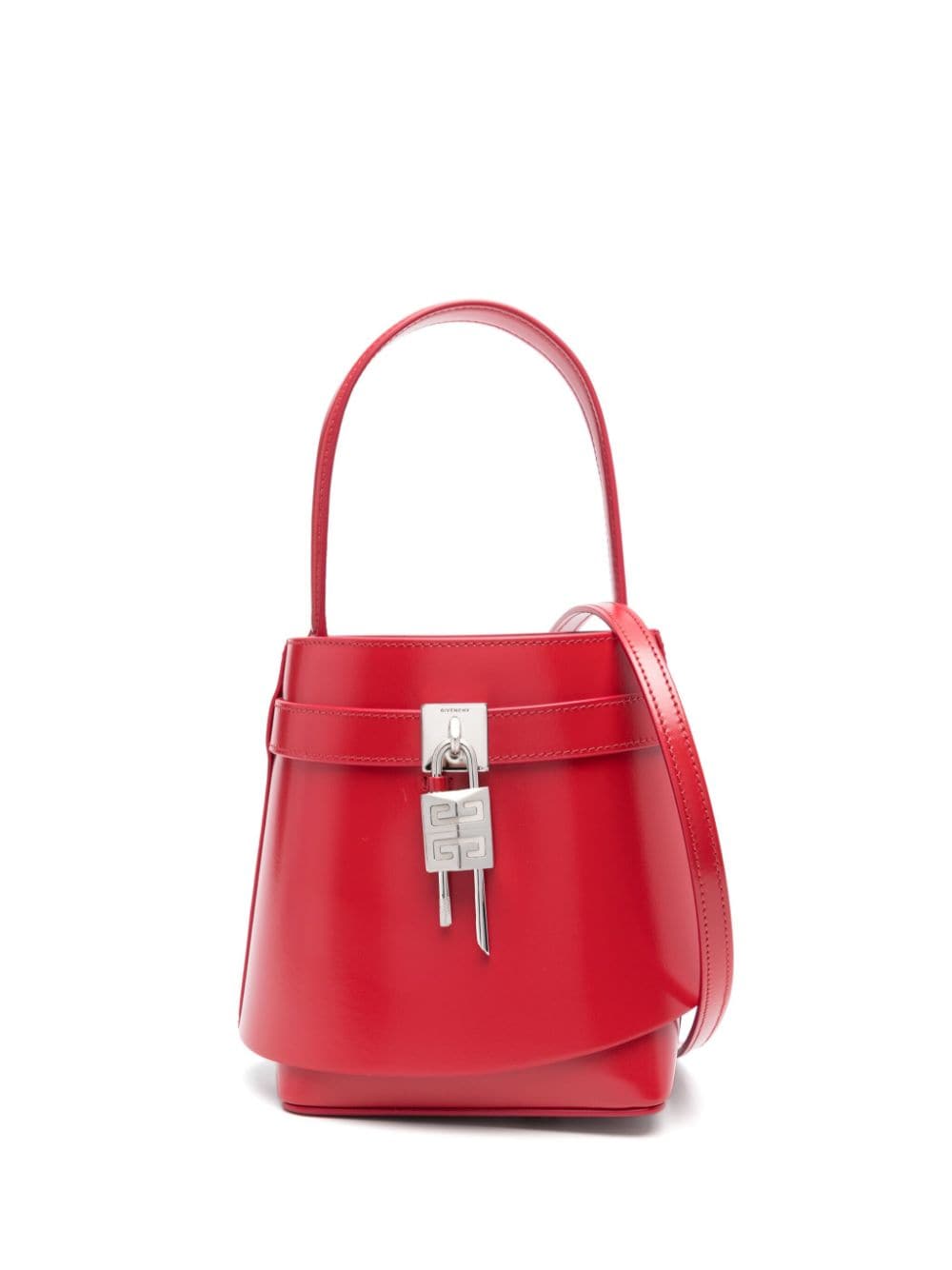 Givenchy GIVENCHY- Shark Lock Leather Bucket Bag