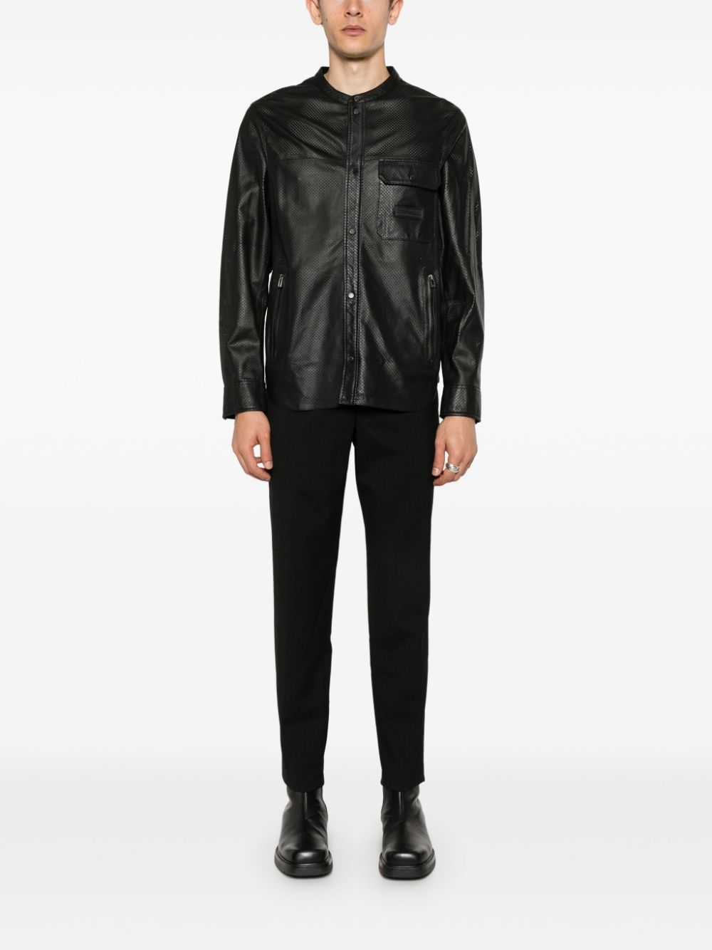 Emporio Armani EMPORIO ARMANI- Perforated Leather Jacket