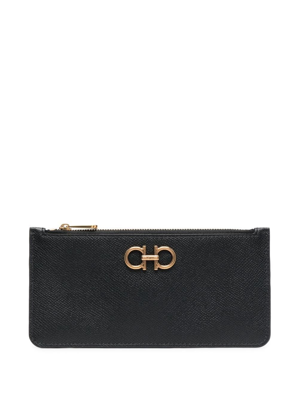 Ferragamo FERRAGAMO- Gancini Leather Zipped Card Case