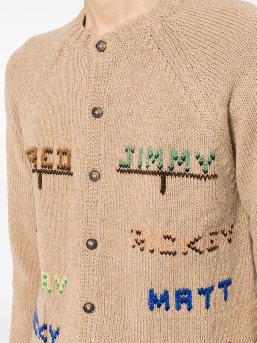 BODE BODE- Embroidered Wool Cardigan