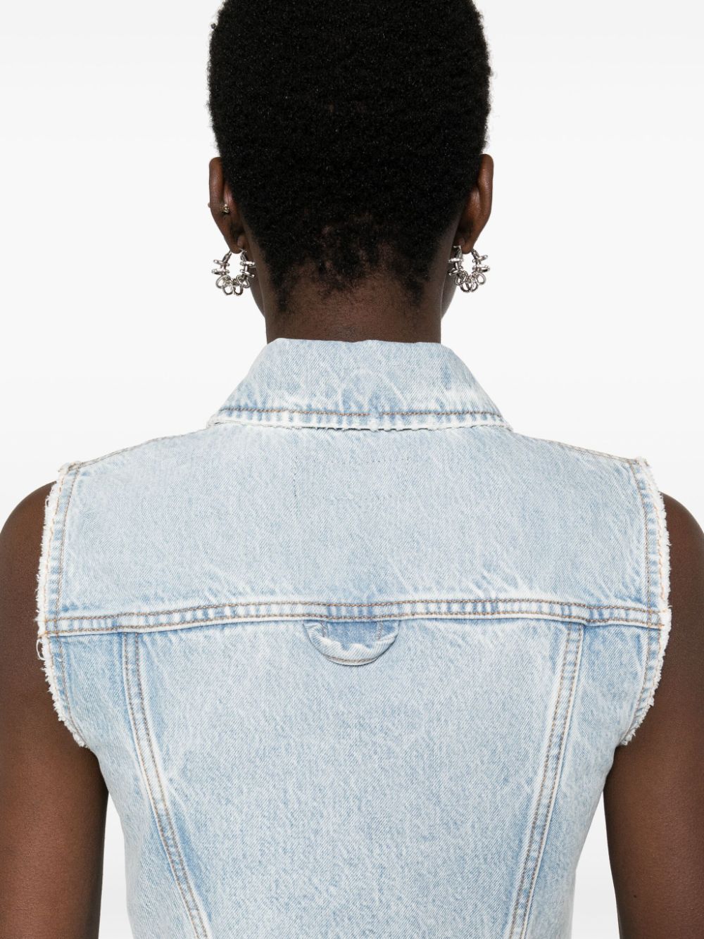 Sportmax SPORTMAX- Denim Cotton Cropped Vest