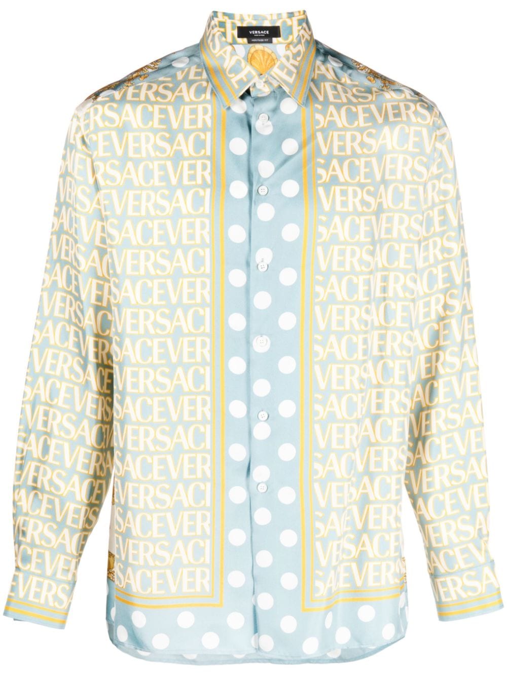 Versace La Vacanza VERSACE LA VACANZA- Logo All Over Silk Shirt