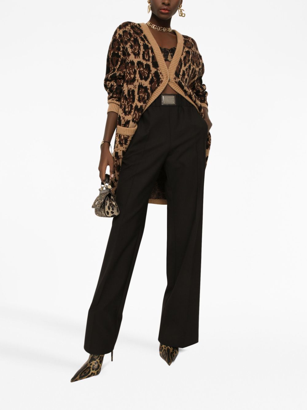 Dolce & Gabbana DOLCE & GABBANA- Leopard Print Cashmere Cardigan