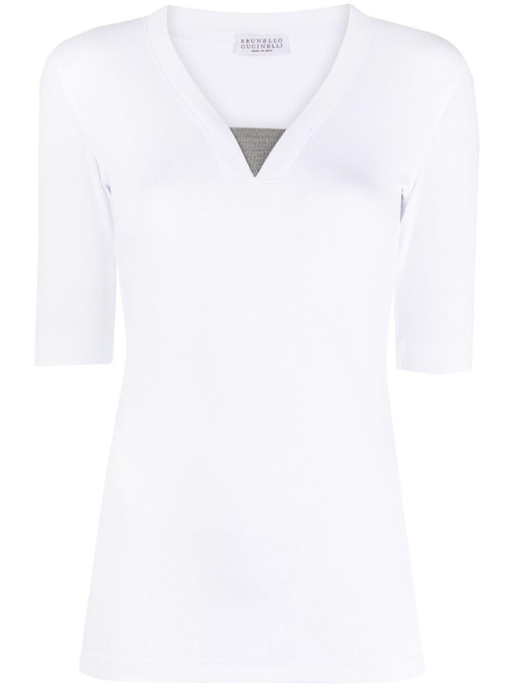 Brunello Cucinelli BRUNELLO CUCINELLI- Cotton V-necked T-shirt