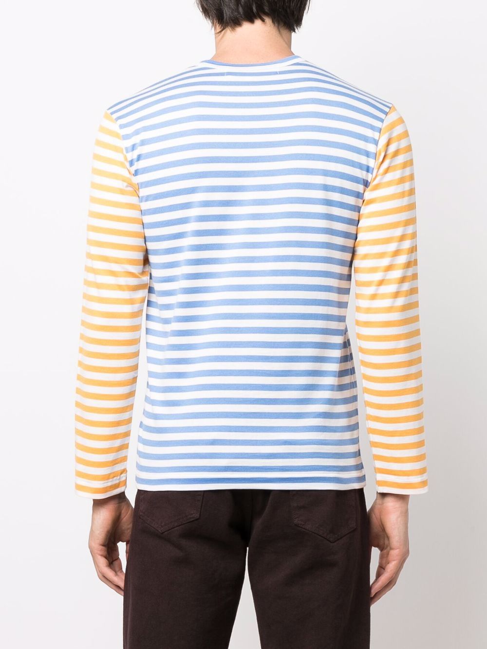 Comme Des Garçons Play COMME DES GARCONS PLAY- Logo Striped Long Sleeve T-shirt