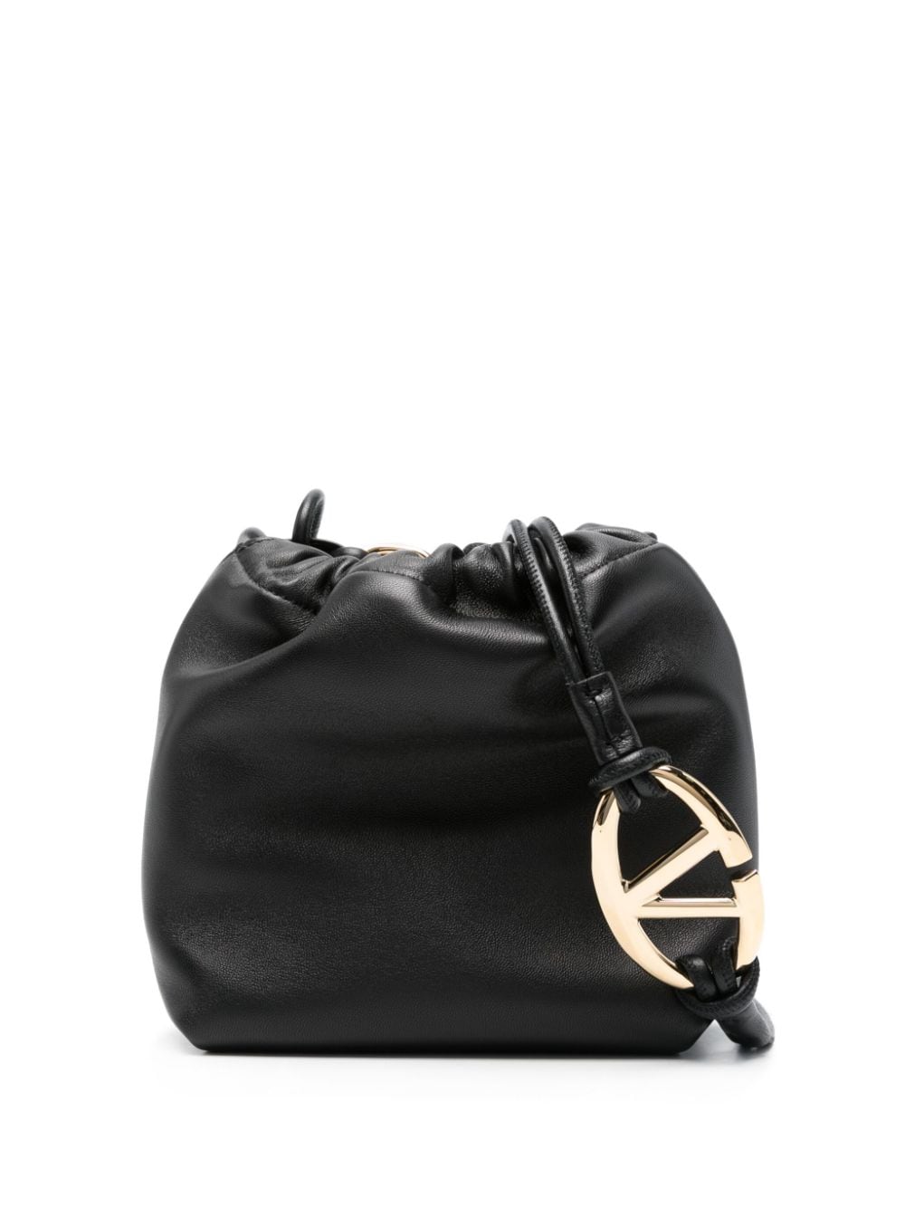 VALENTINO GARAVANI VALENTINO GARAVANI- Vlogo Drawstring Mini Leather Bucket Bag