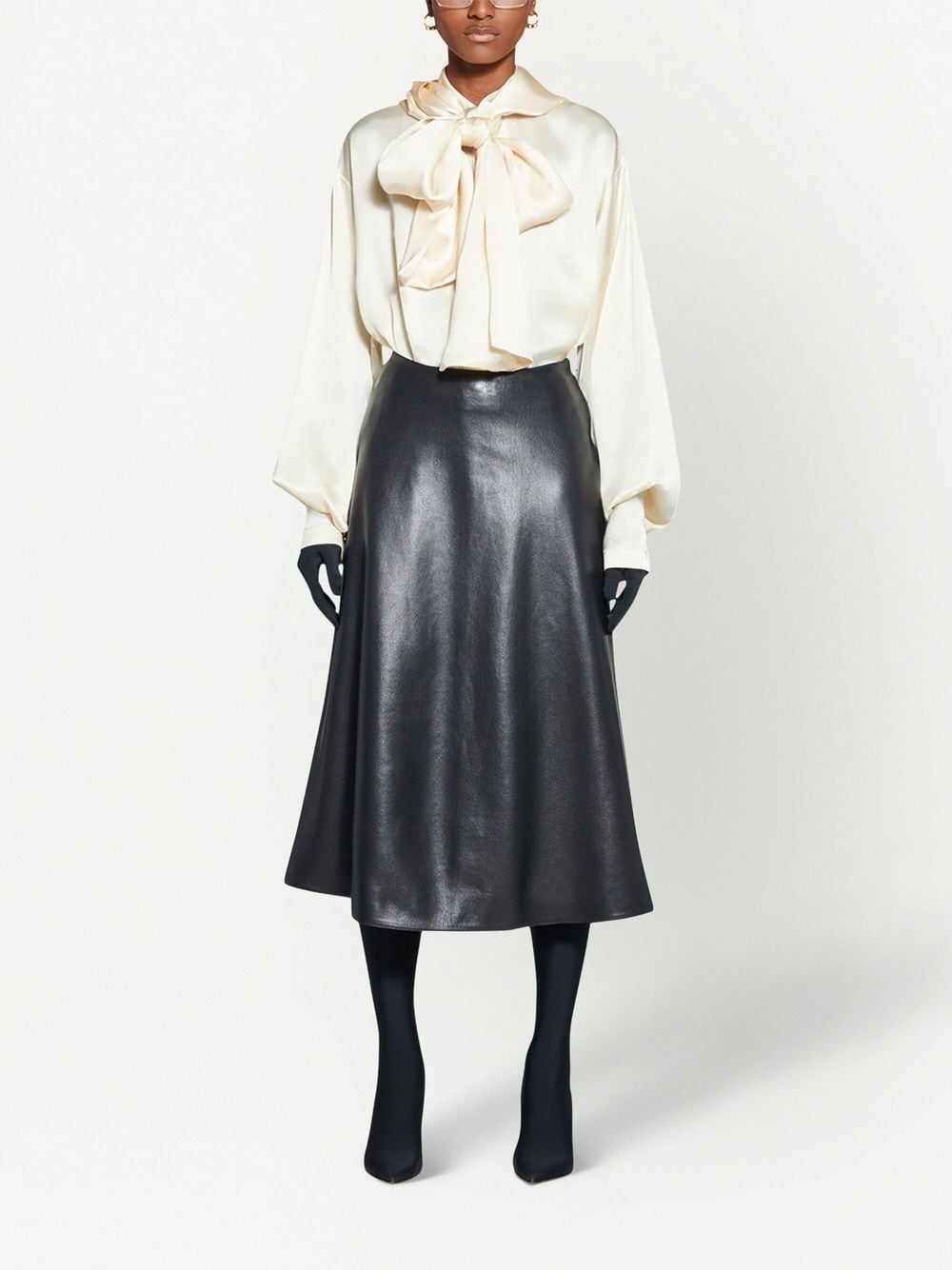 Balenciaga BALENCIAGA- Leather Midi Skirt