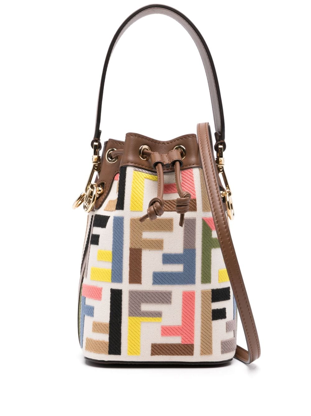 FENDI FENDI- Mon Tresor Mini Canvas Bucket Bag