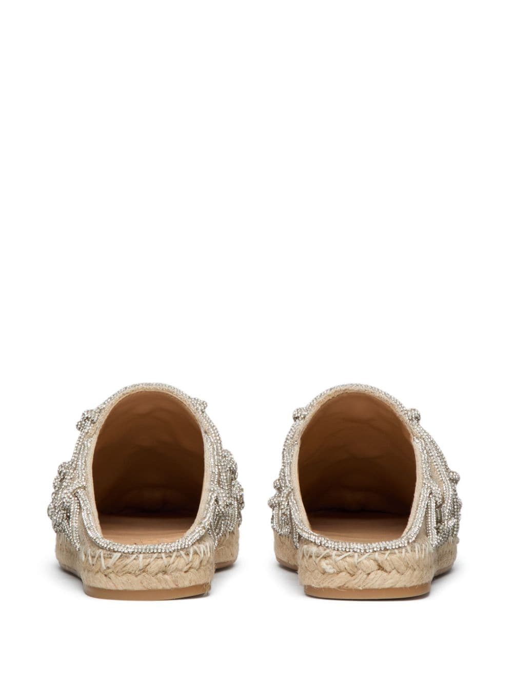 VALENTINO GARAVANI VALENTINO GARAVANI- Crystal Embellished Linen Slippers