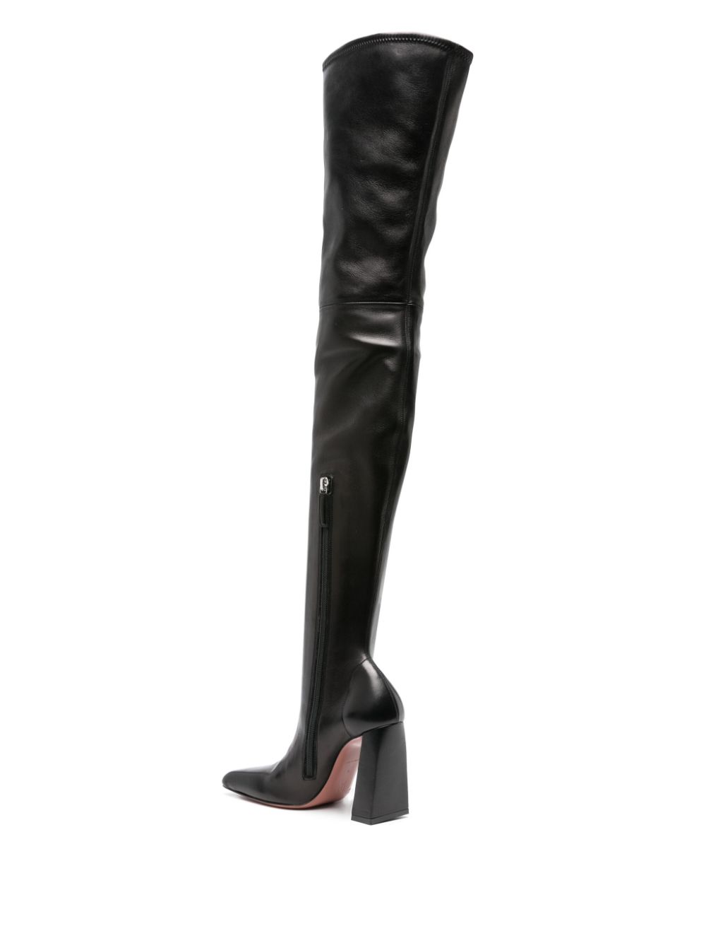 Amina Muaddi AMINA MUADDI- Thigh High Leather Heel Boots