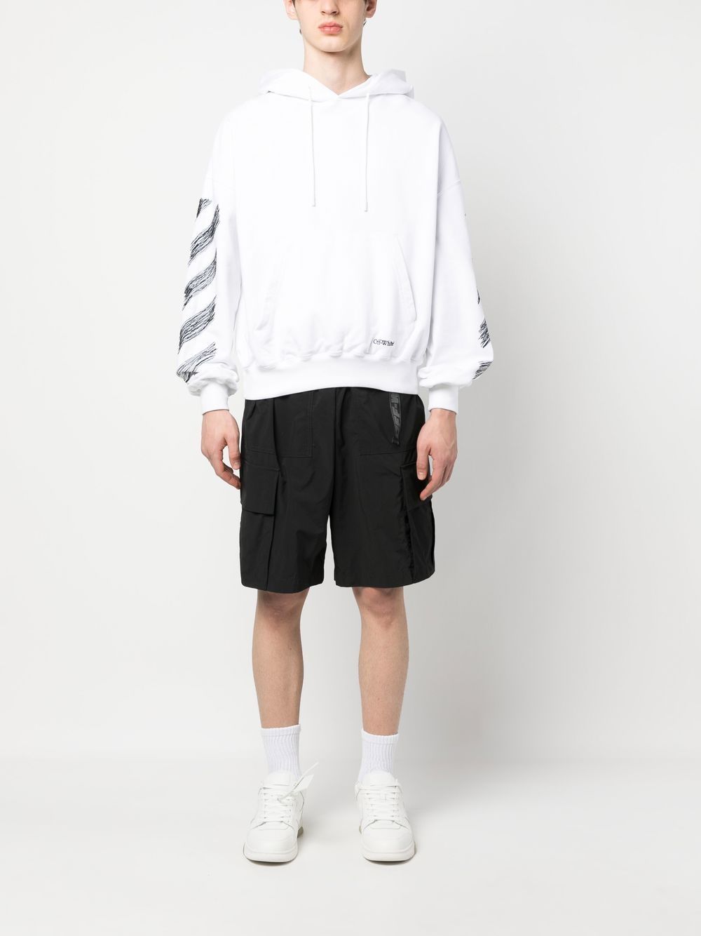 OFF-WHITE OFF-WHITE- Diagonal Cotton Hoodie