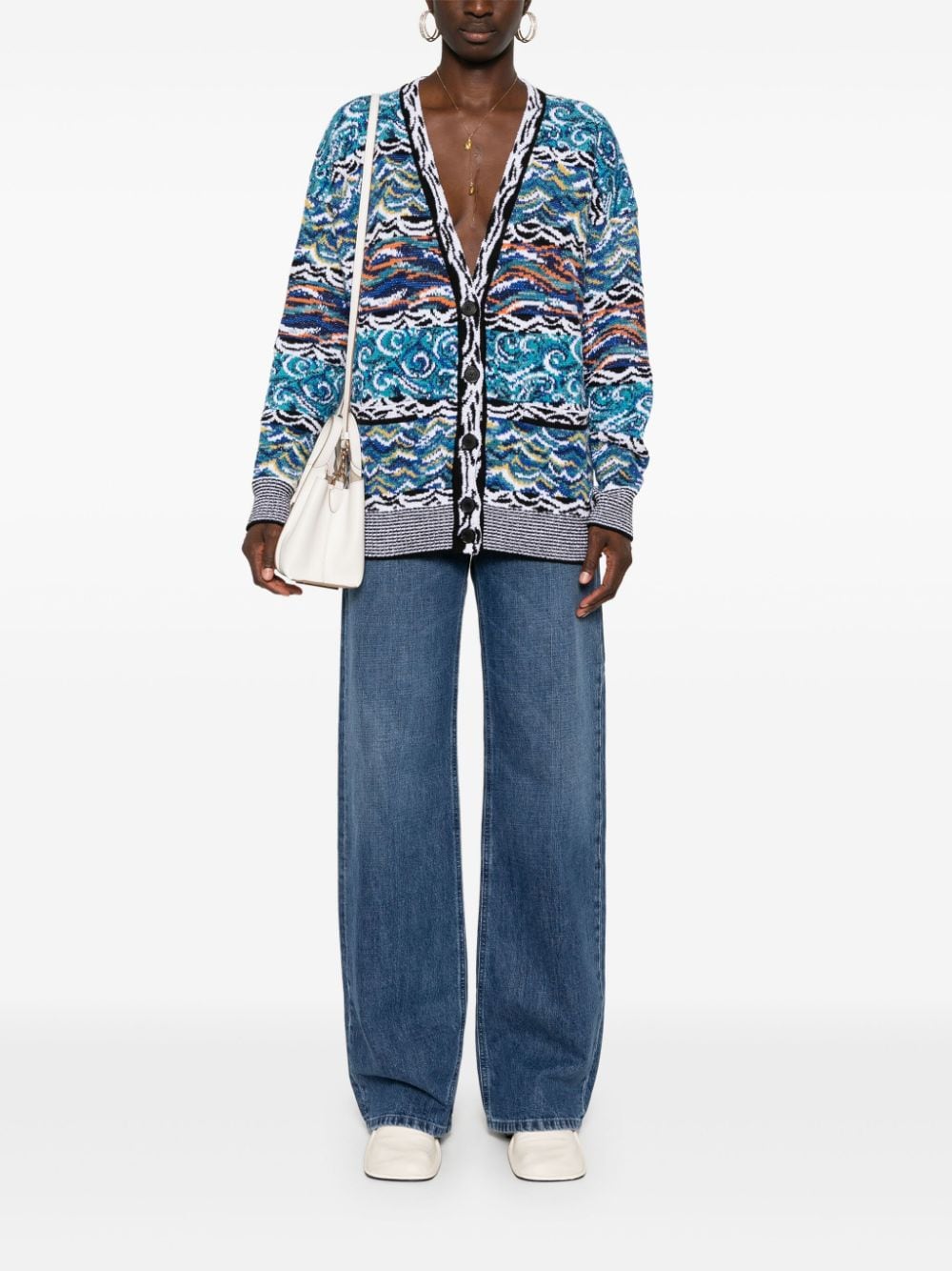 Missoni MISSONI- Wool And Cotton Blend V-necked Cardigan