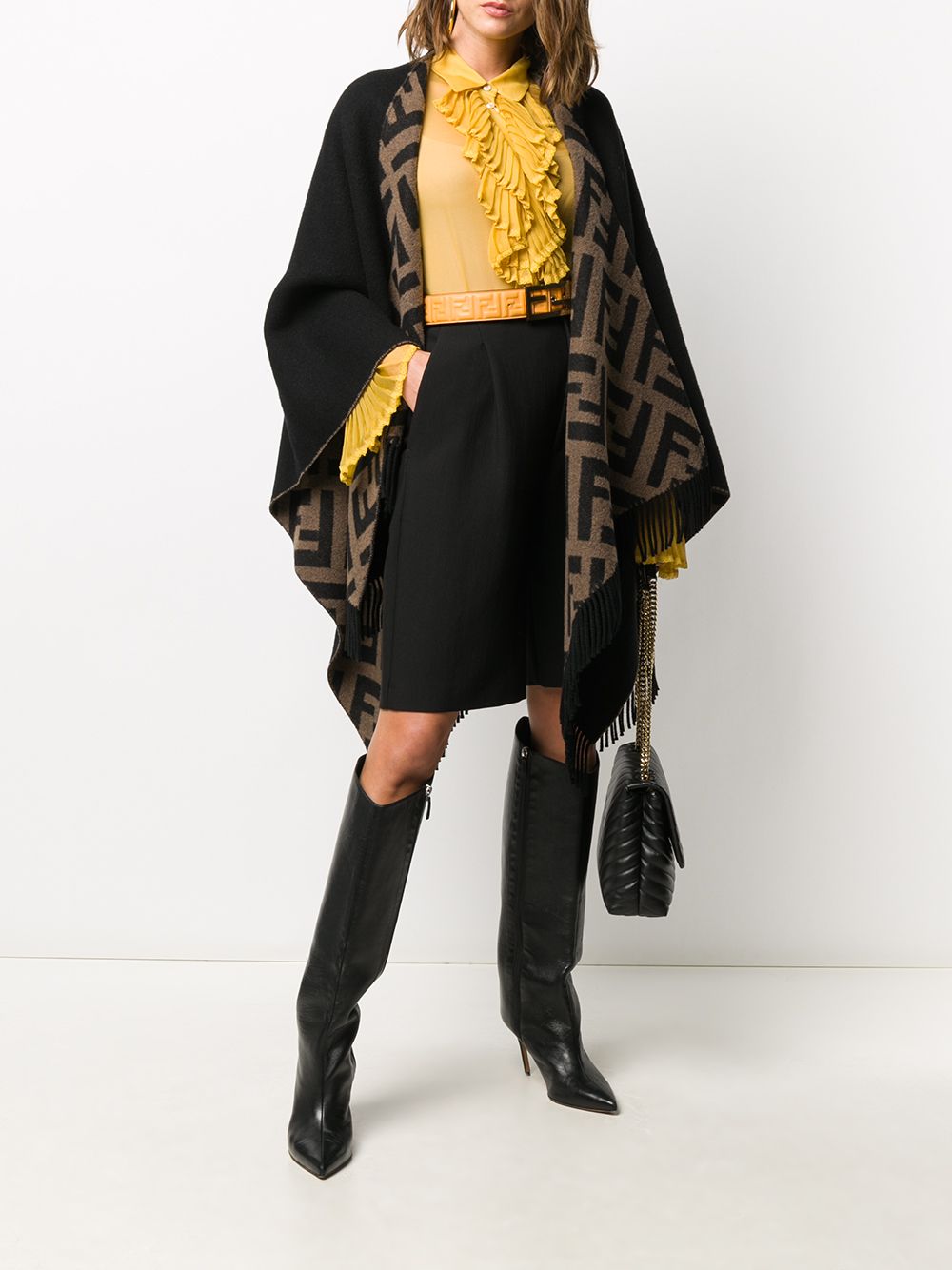 FENDI FENDI- Ff Wool And Cashmere Poncho