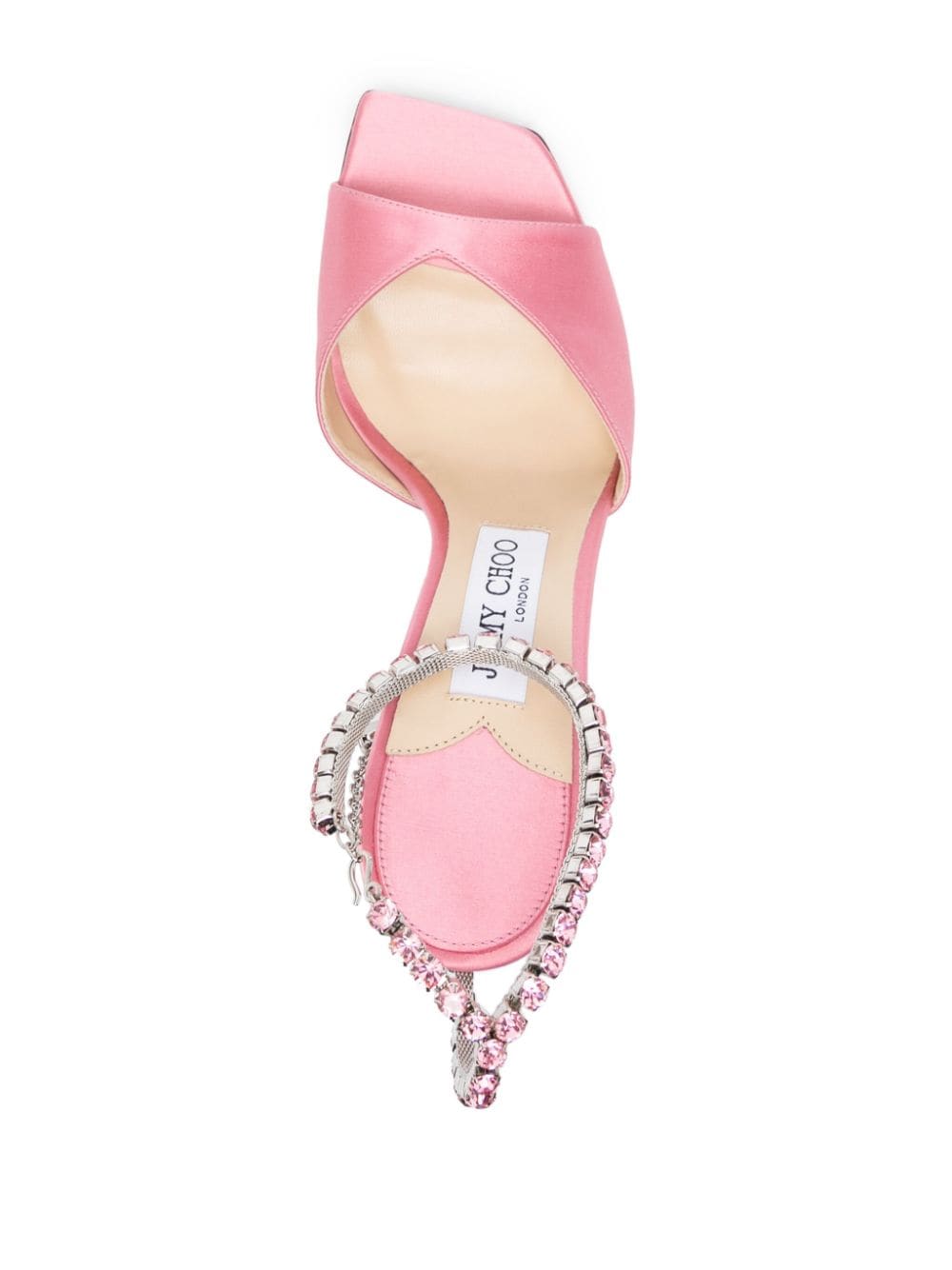 Jimmy Choo JIMMY CHOO- Saeda 100 Crystal Embellished Satin Heel Sandals