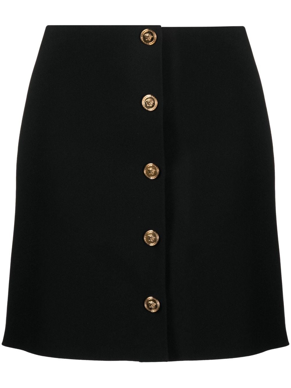 Versace VERSACE- Medusa Buttons Satin Mini Skirt