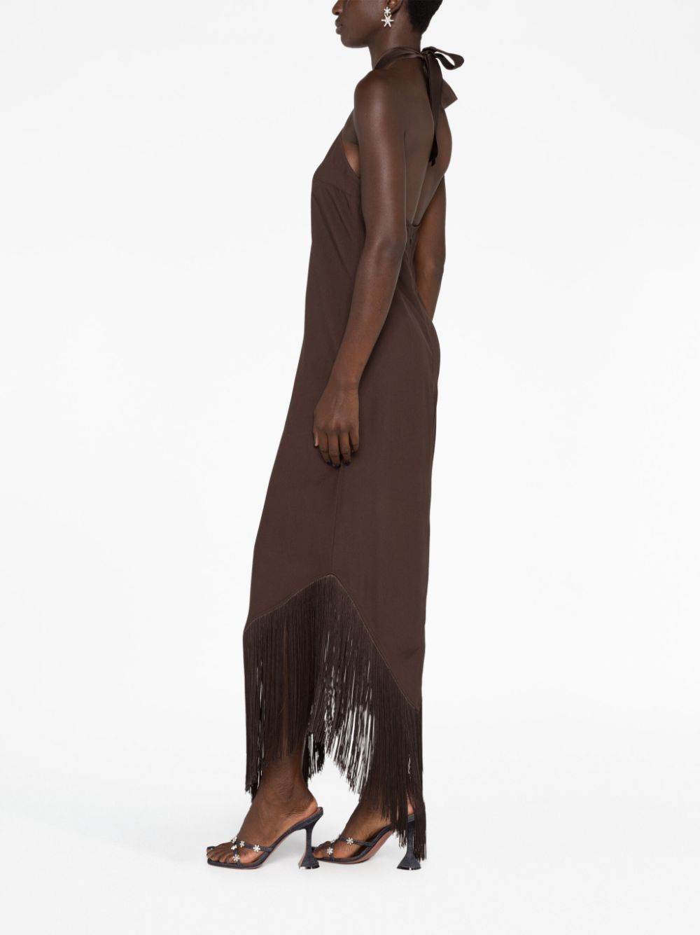 Taller Marmo TALLER MARMO- Nina Fringed Detail Midi Dress