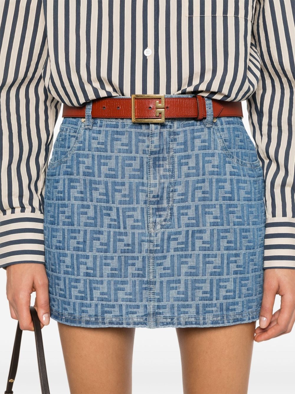 FENDI FENDI- Ff Chambray Mini Skirt