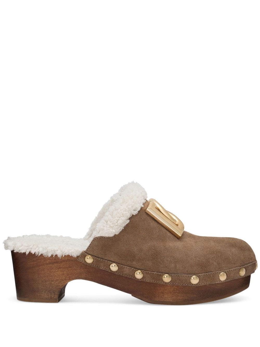 Dolce & Gabbana DOLCE & GABBANA- Suede And Faux Fur Clog