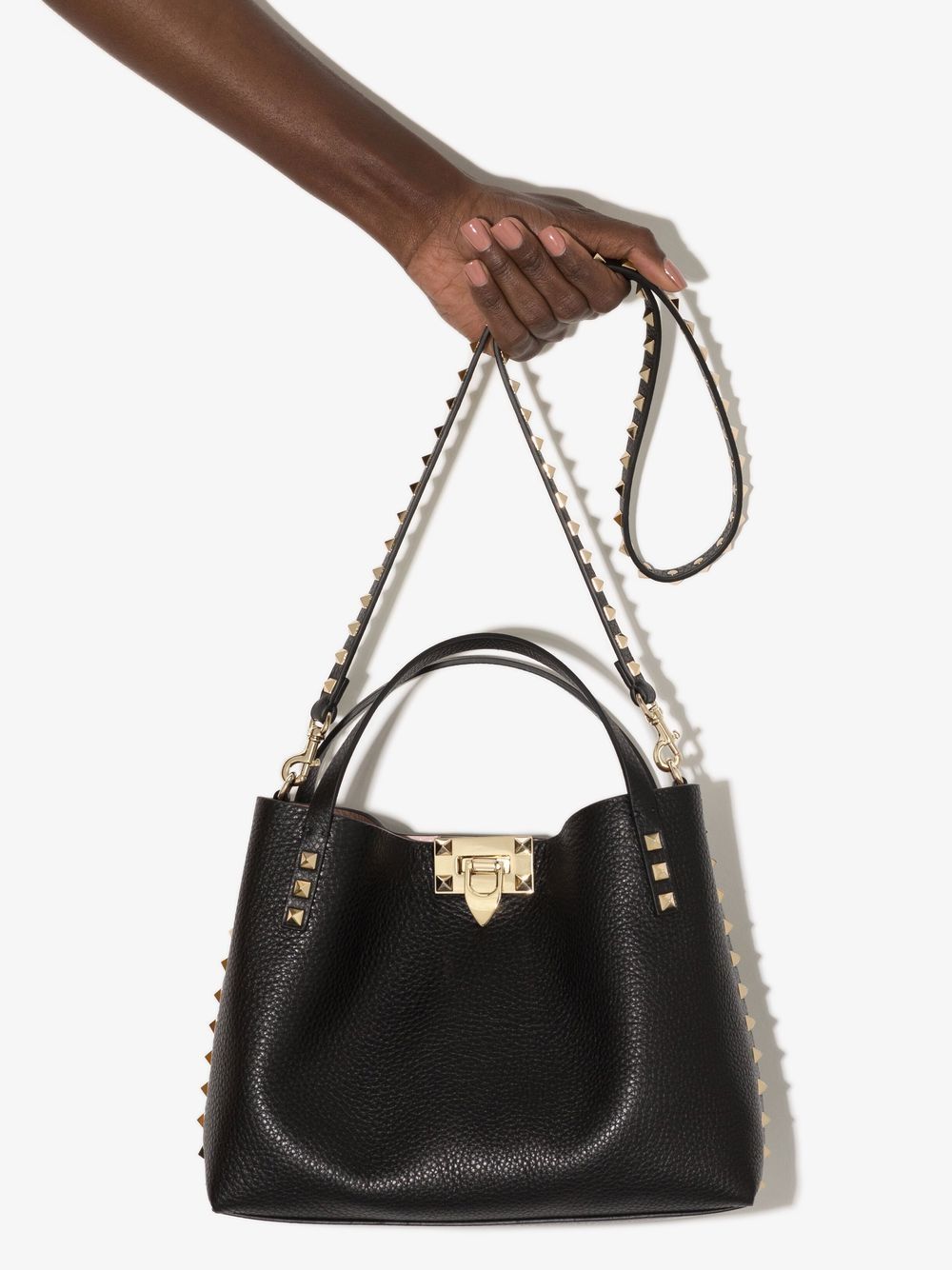 VALENTINO GARAVANI VALENTINO GARAVANI- Rockstud Small Leather Tote Bag