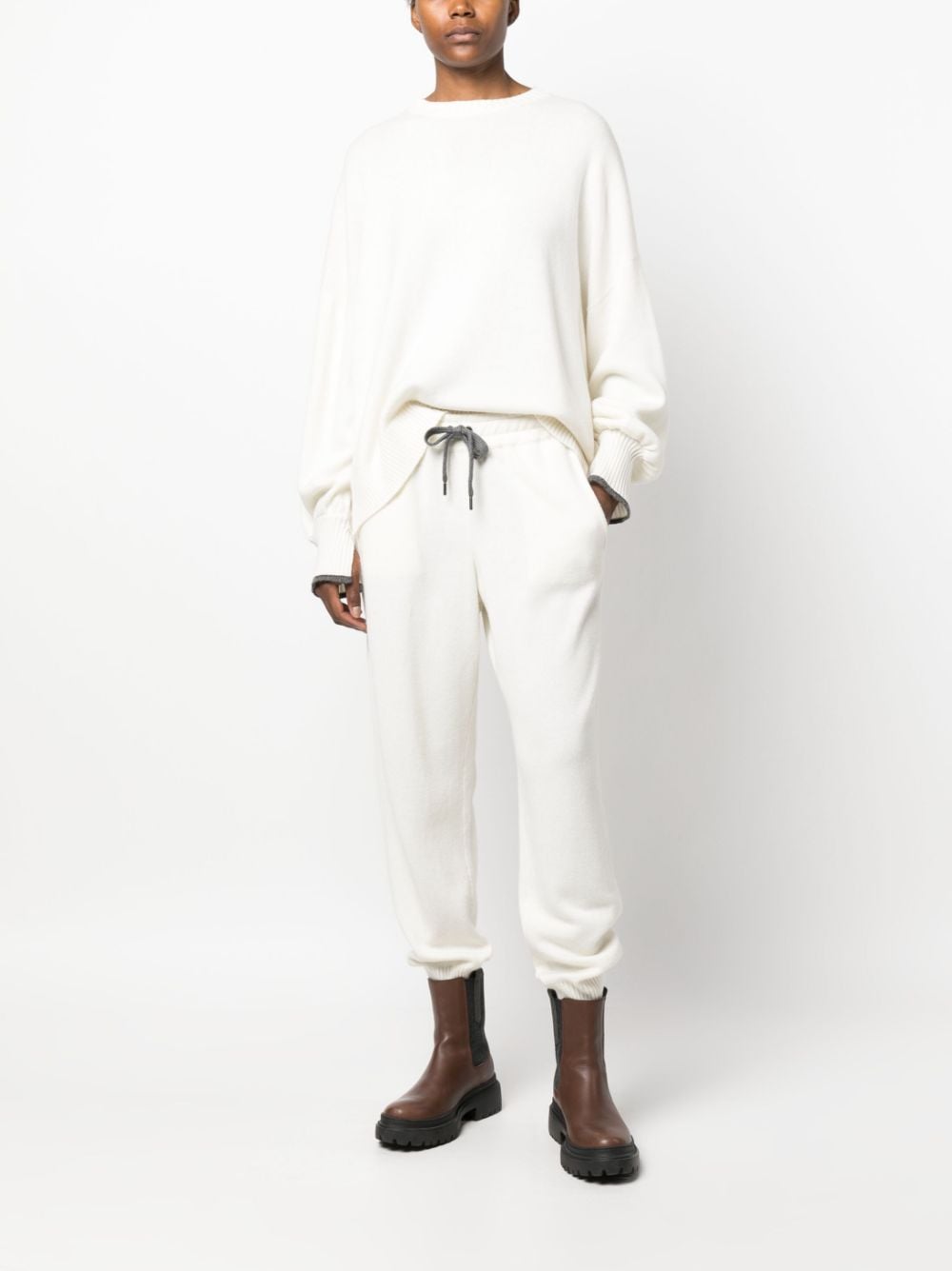 Brunello Cucinelli BRUNELLO CUCINELLI- High-waisted Cashmere Trousers