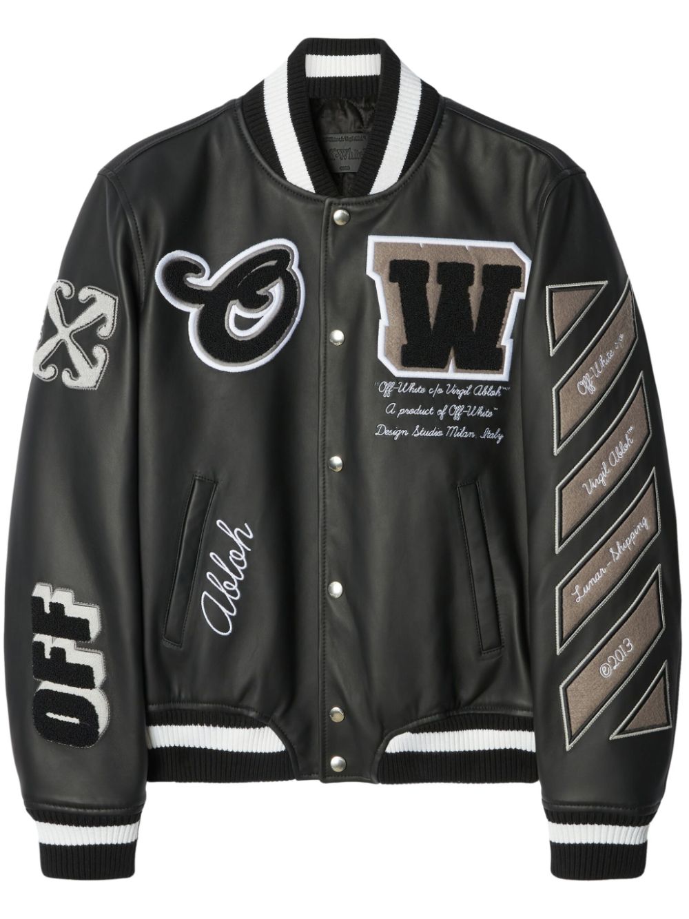 OFF-WHITE OFF-WHITE- Leather Varsity Jacket