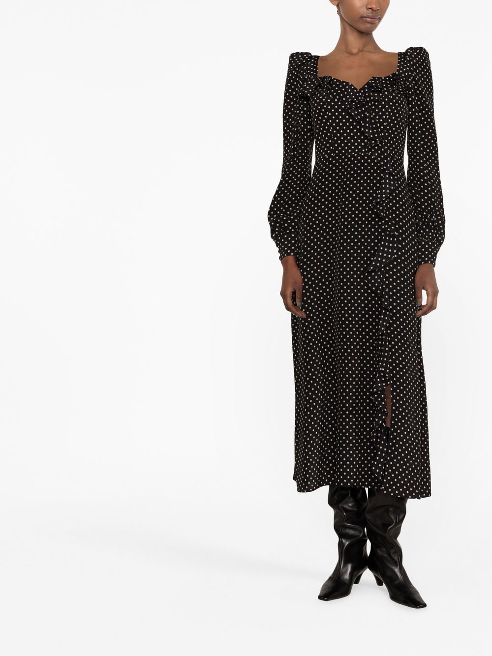 Alessandra Rich ALESSANDRA RICH- Long Polka Dot Silk Dress