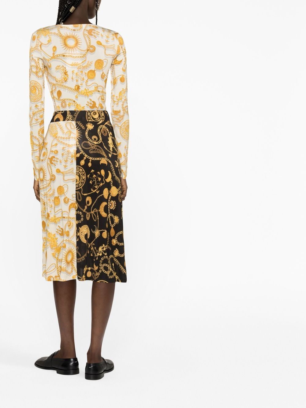 Marine Serre MARINE SERRE- Printed Viscose Midi Skirt