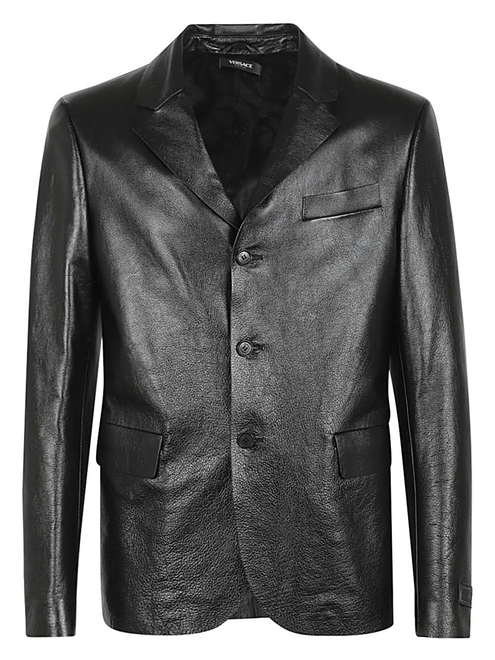 Versace VERSACE- Single-breasted Leather Jacket