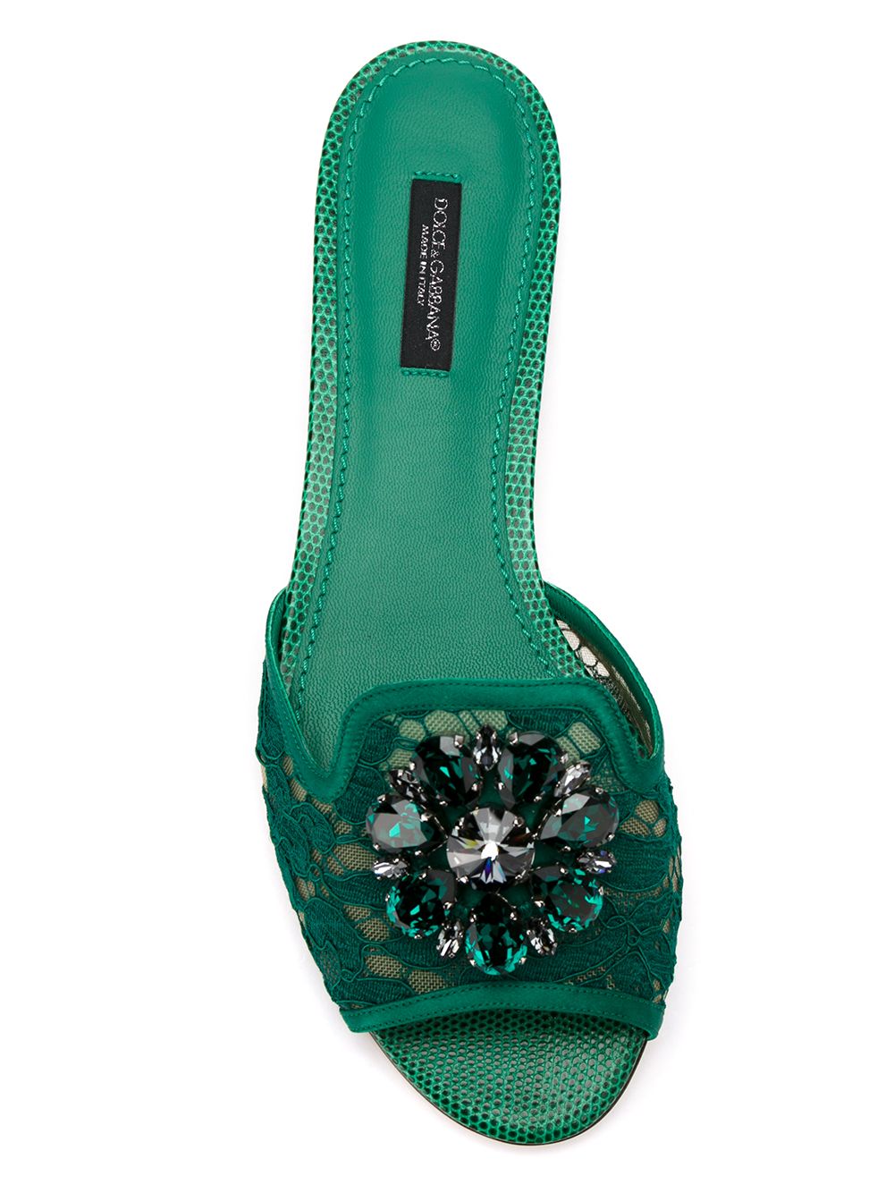 Dolce & Gabbana DOLCE & GABBANA- Crystal Lace Flat Sandals