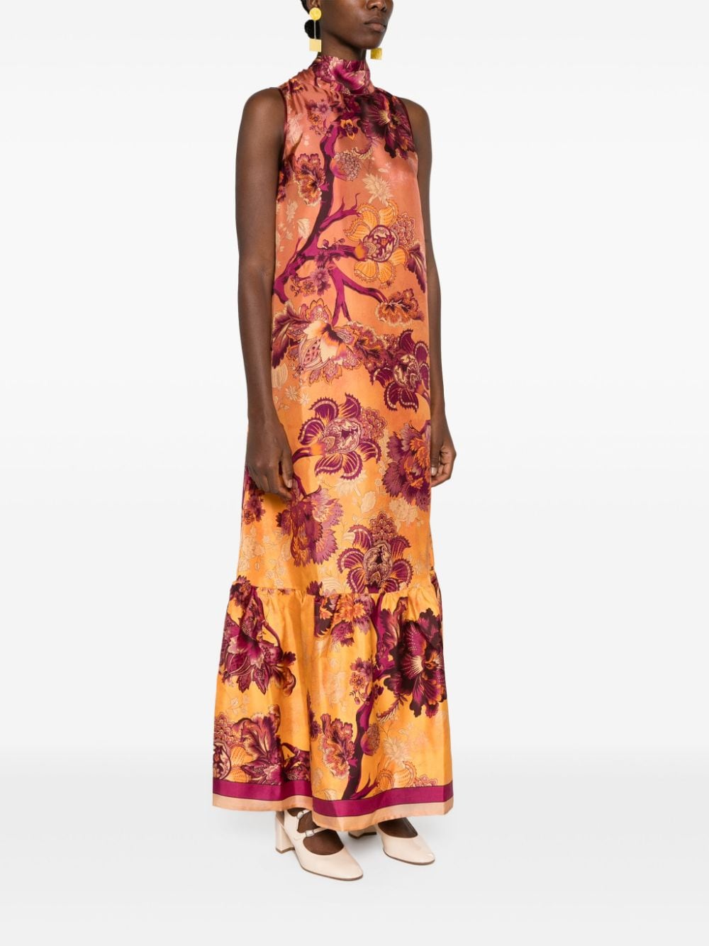 For restless sleepers FOR RESTLESS SLEEPERS- Long Silk Printed Dress