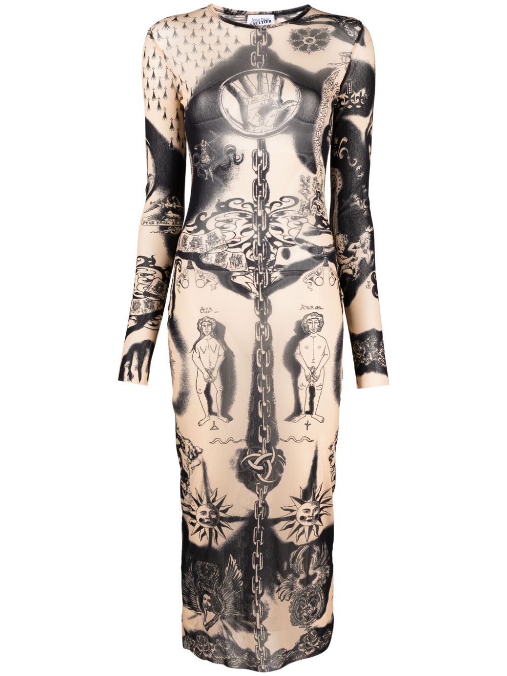 Jean Paul Gaultier JEAN PAUL GAULTIER- Tattoo Print Long Dress