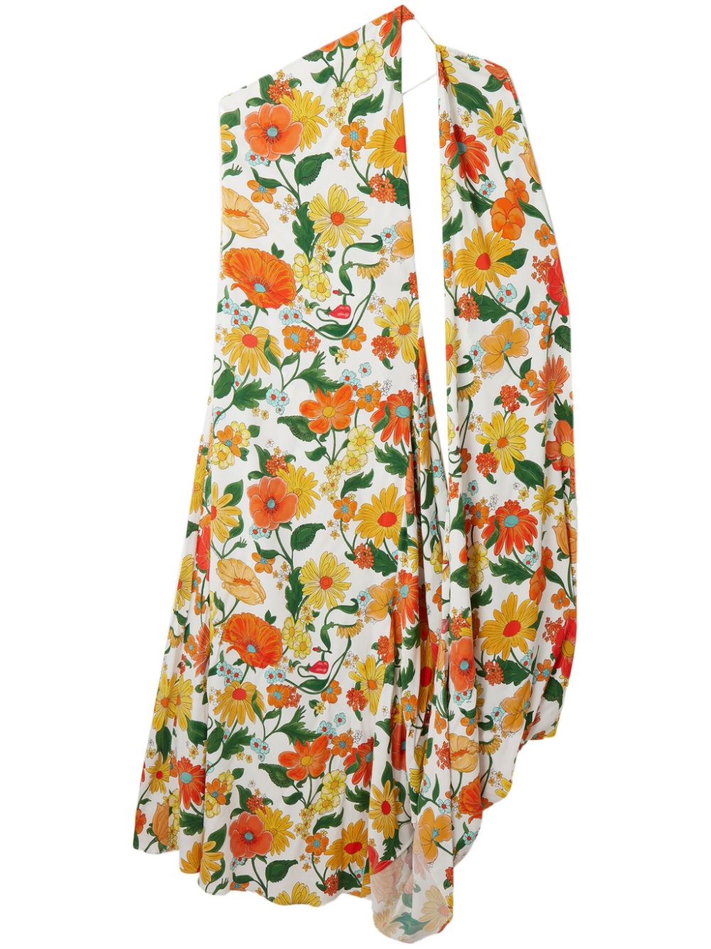 Stella McCartney STELLA MCCARTNEY- Floral Print One-shoulder Long Dress