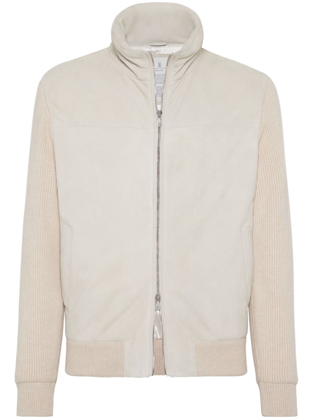 Brunello Cucinelli BRUNELLO CUCINELLI- Leather Bomber Jacket