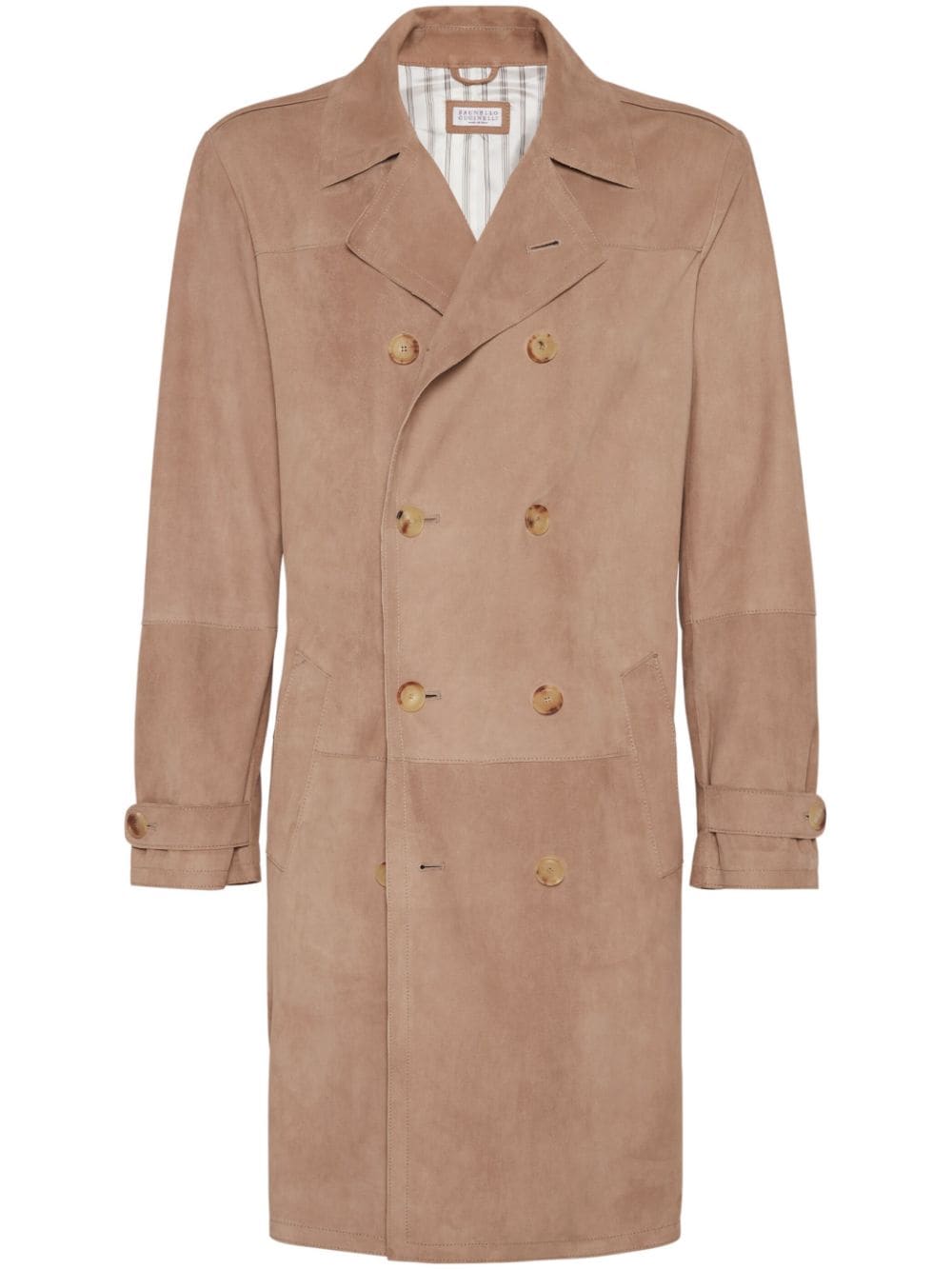 Brunello Cucinelli BRUNELLO CUCINELLI- Suede Trench Coat