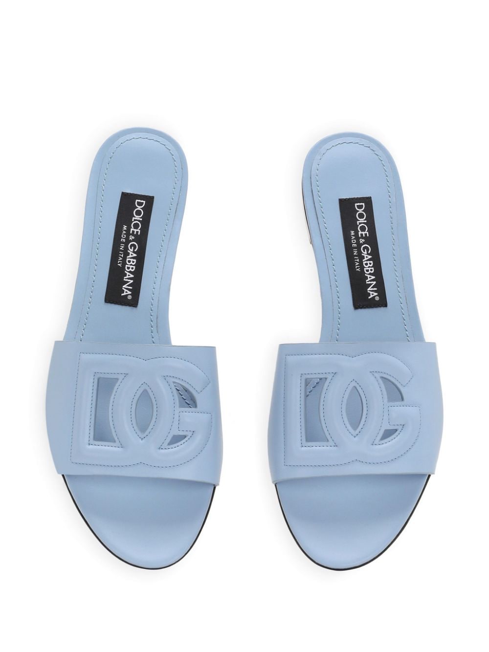 Dolce & Gabbana DOLCE & GABBANA- Dg Logo Leather Flat Sandals