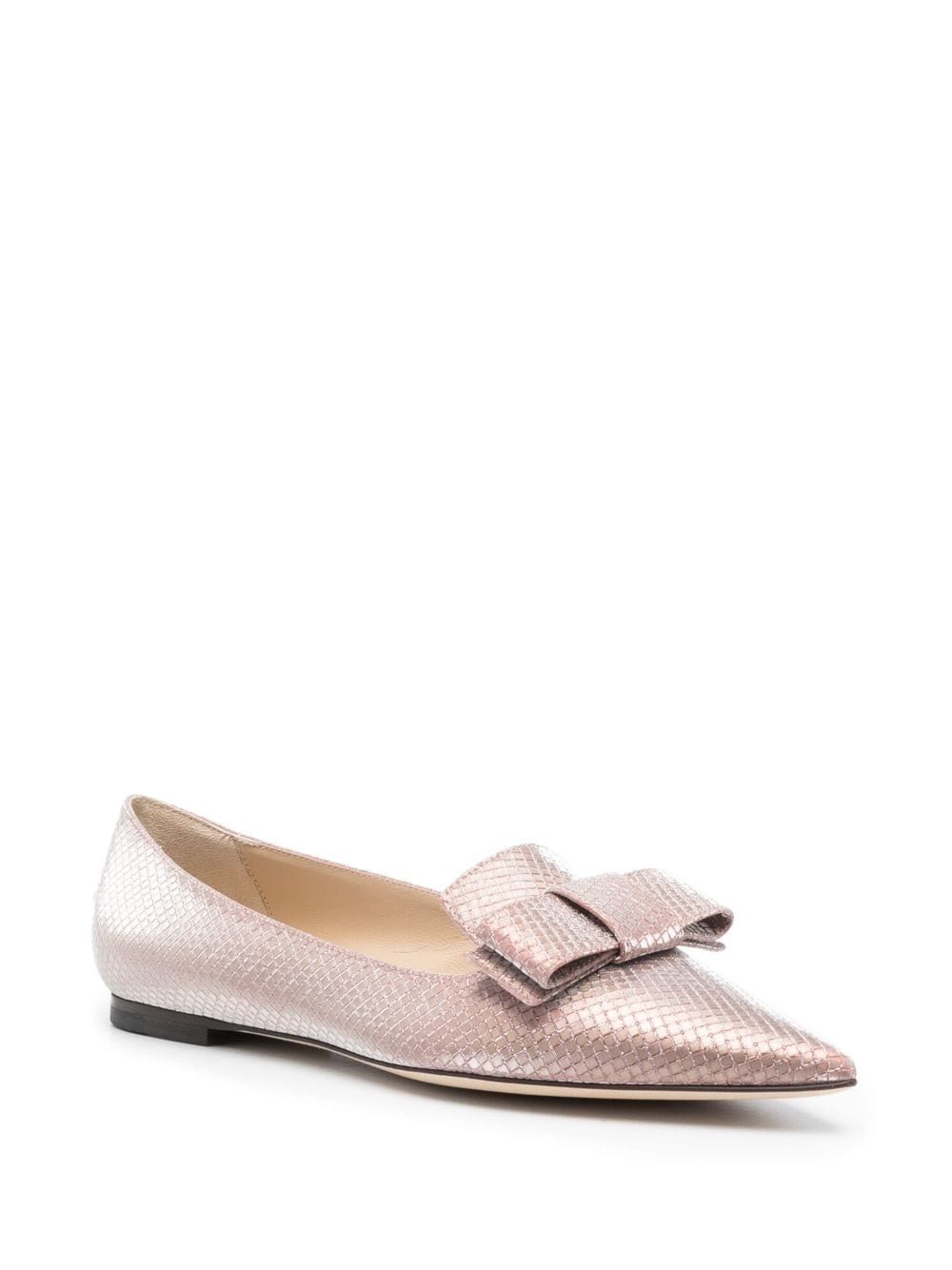 Jimmy Choo JIMMY CHOO- Gala Pointed-toe Leather Ballet Flats