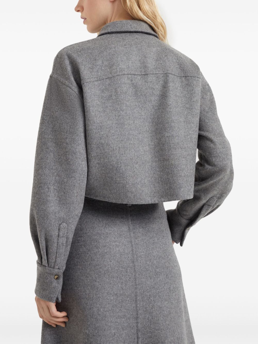 Brunello Cucinelli BRUNELLO CUCINELLI- Virgin Wool Cropped Jacket