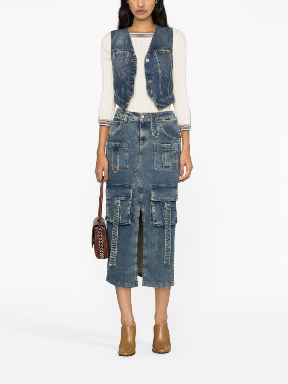 Stella McCartney STELLA MCCARTNEY- Denim Cropped Vest