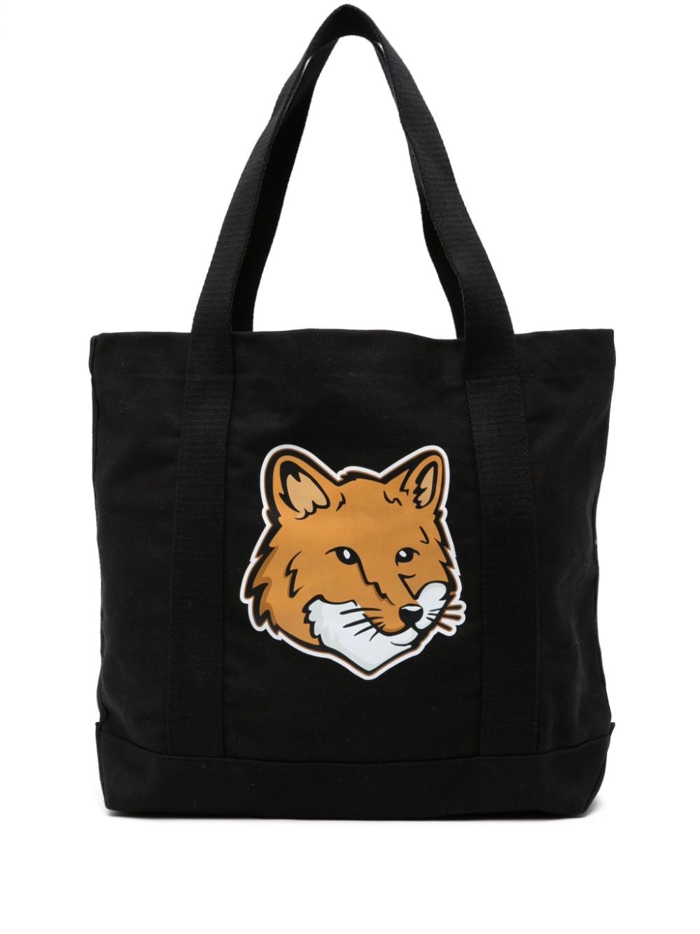  MAISON KITSUNE'- Fox Head Cotton Tote Bag