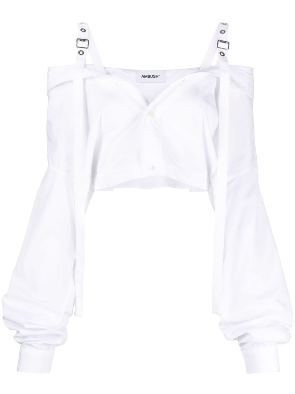 AMBUSH AMBUSH- Off Shoulders Cropped Cotton Shirt