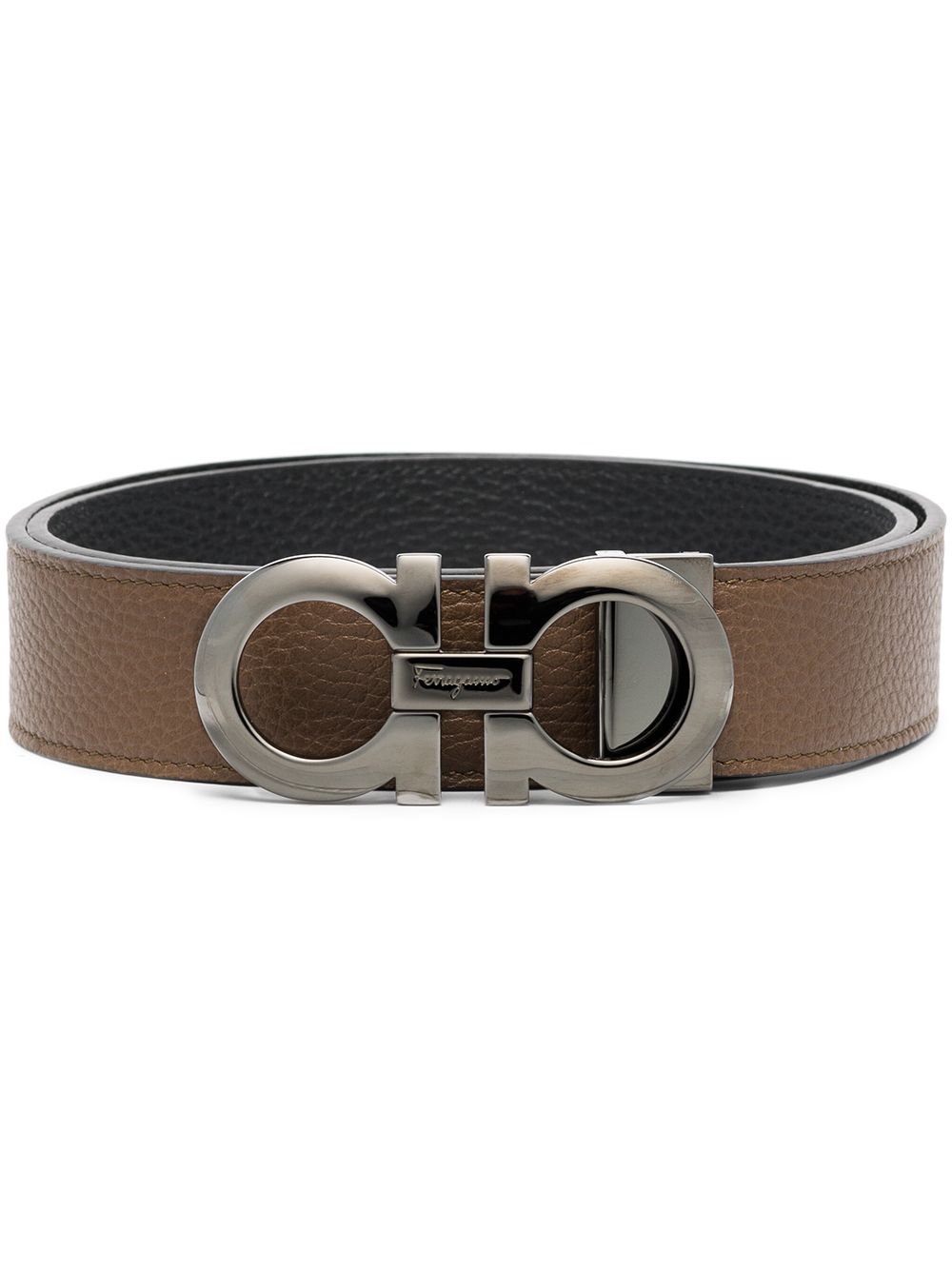 Ferragamo FERRAGAMO- Gancini Leather Reversbile Belt