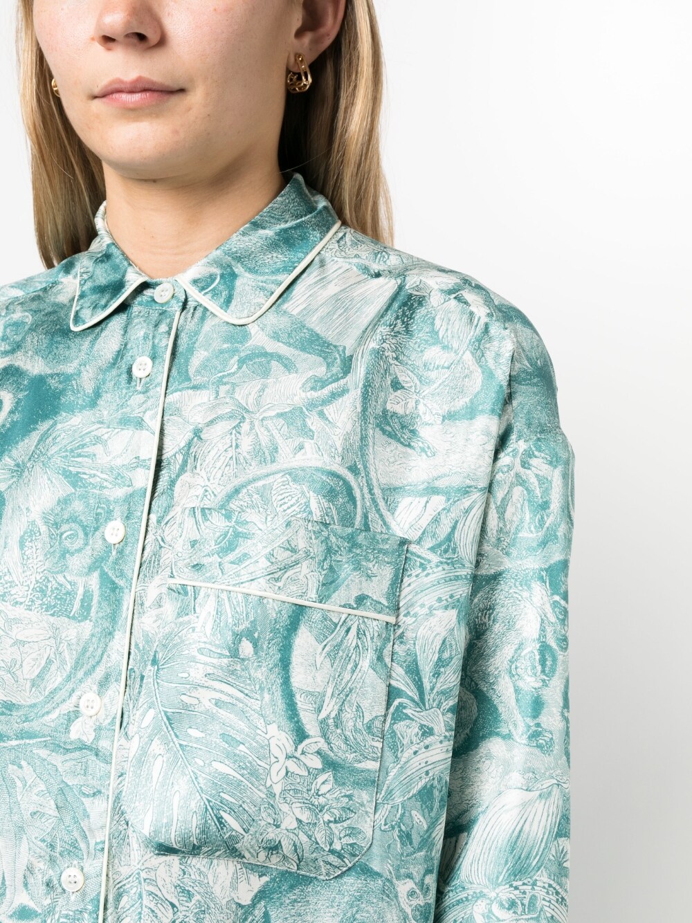 For restless sleepers FOR RESTLESS SLEEPERS- Printed Silk Shirt Dress