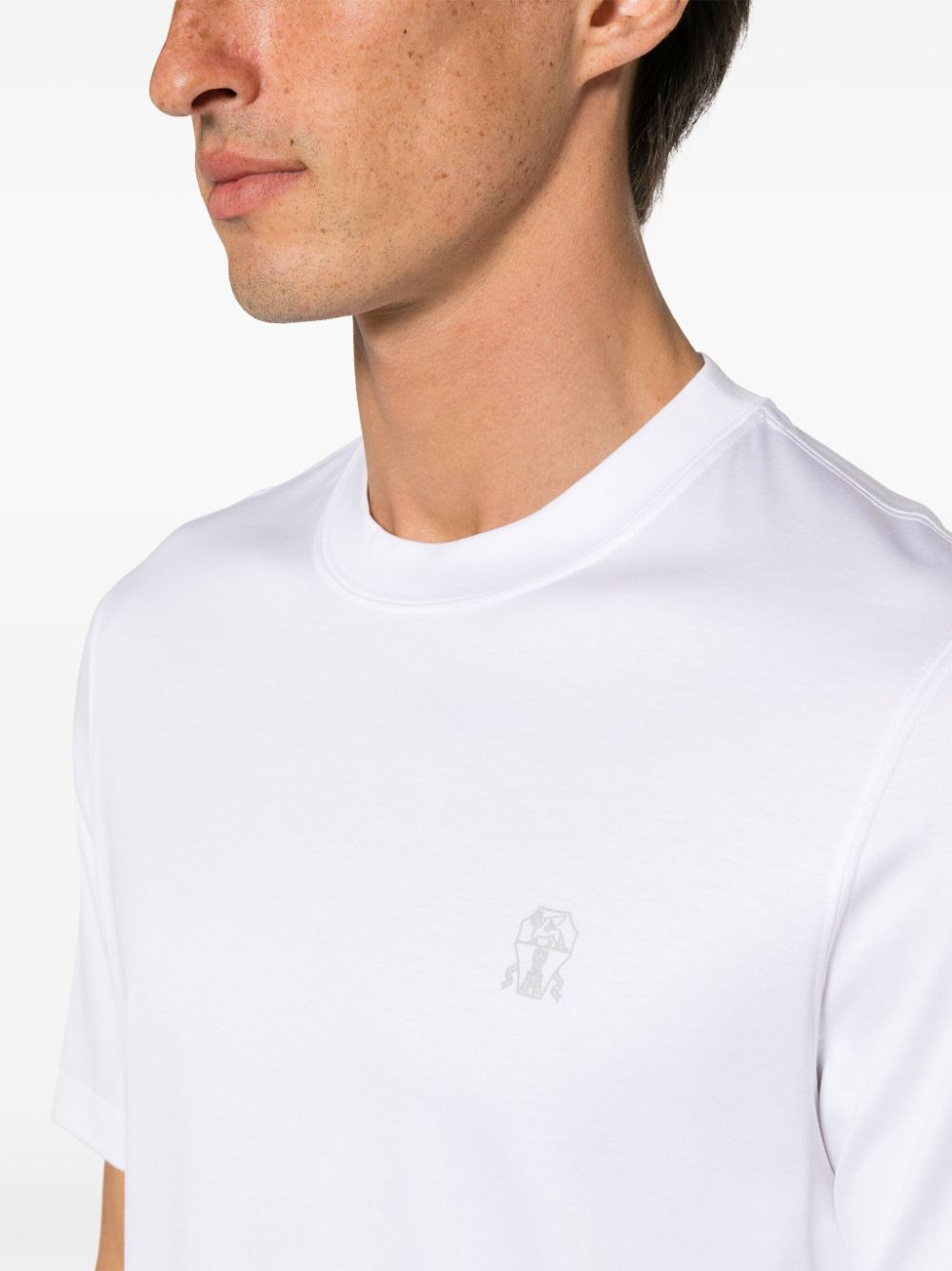 Brunello Cucinelli BRUNELLO CUCINELLI- Logo Cotton T-shirt